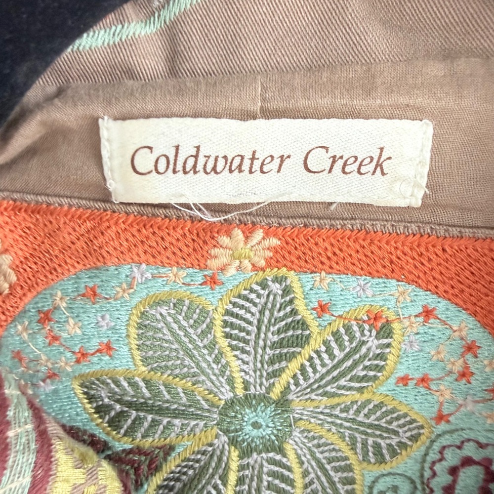 Coldwater Creek Embroidered Jacket Boho Aztec Bohemian Southwestern Blazer 12 - Picture 7 of 12